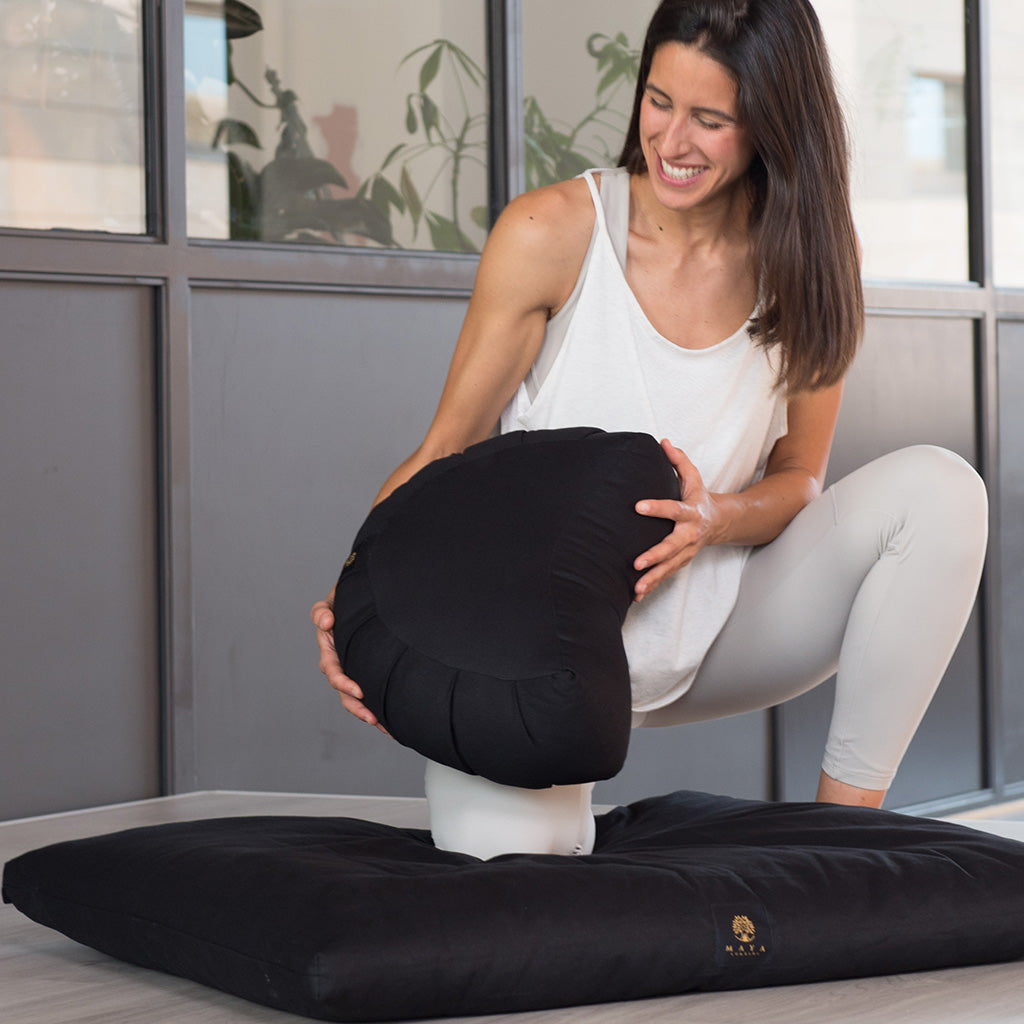 'The Comfier' Organic Kapok Crescent Meditation Cushion