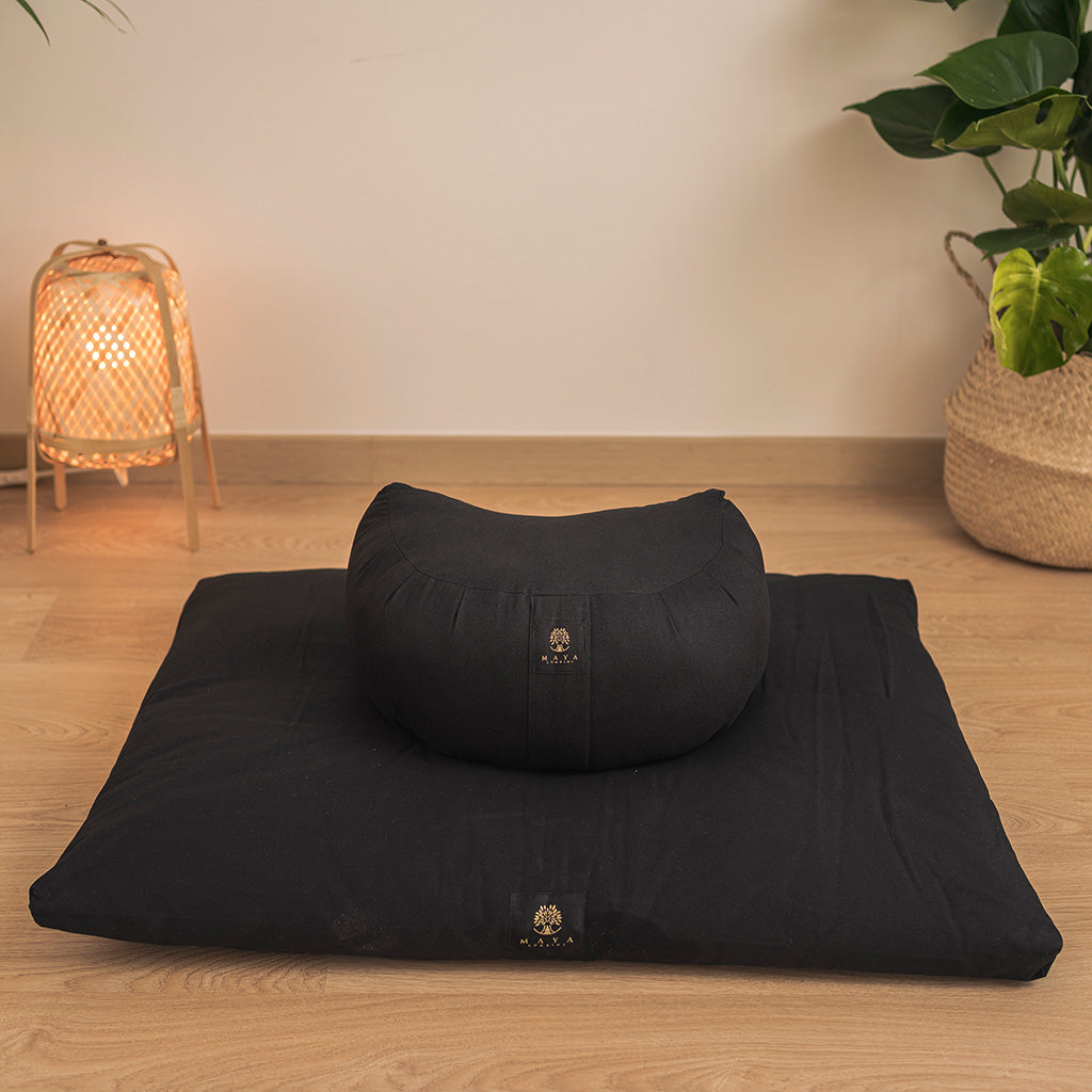 'The Comfier' Organic Kapok Crescent Meditation Cushion
